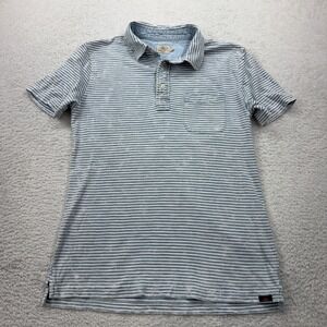 Faherty Brand Mens Striped Short Sleeve Polo Shirt Size S